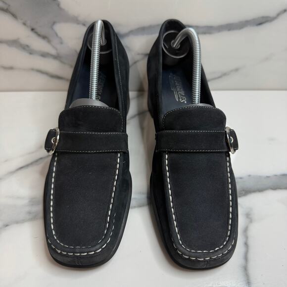 Aerosoles Women's Black Leather Career Leader Heeled Loafers Sz 8 Minimalist - Picture 2 of 7